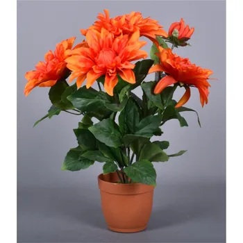 umělá květina Nohel Garden Květina JIŘINKA PODZIM X6 aranžmá 6 květů v květníku 42cm