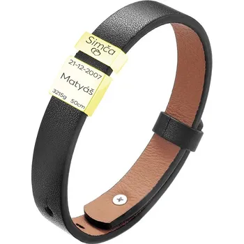 Náramek Šperky4U Personalizovaný pánský kožený náramek - OPA237