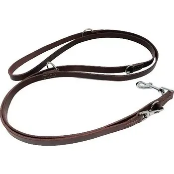 Vodítko pro psa Hnědé kožené přepínací vodítko - 1,5 x 200 cm (Přepínací vodítko)
