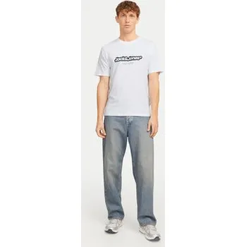 Pánská móda Jack & Jones T-Shirt Vesterbro 12265740 Bílá Relaxed Fit M