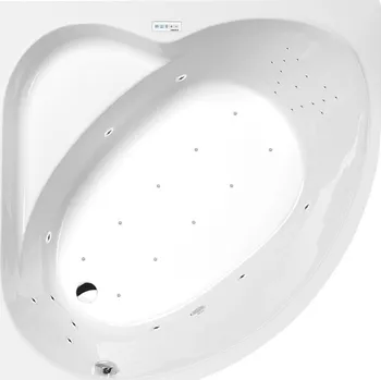 Vana SIRIUS hydromasážní vana, 130x130x43cm, Highline Hydro-Air, chrom