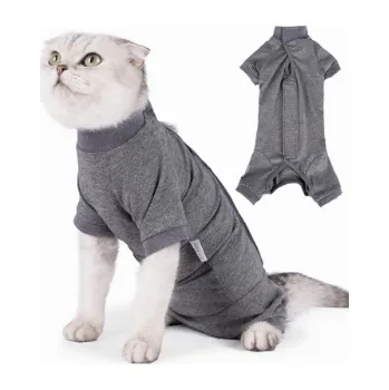 Obleček pro kočky pro zotavení Tmavě šedá S