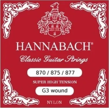 Struna pro kytaru a smyčcový nástroj Hannabach Struny pro Klasickou kytaru G/3 Nylon ovinutéG3 Chrom 875SHT 31735