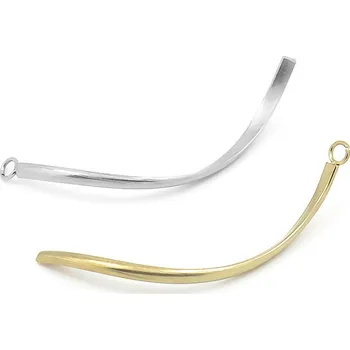 Materiál na výrobu šperku Ocelový Přívěsek vlnka 40mm -1ks - Nerez SL