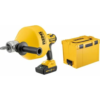 Čistič odpadu REMS MINI-COBRA S 22V VE SET V PEVNÉM KUFRU Z OCEL. PLECHU L-BOXX H