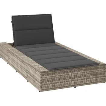 Zahradní lehátko vidaXL Zahradní lehátko s plovoucím poduškou světle šedá polyratan