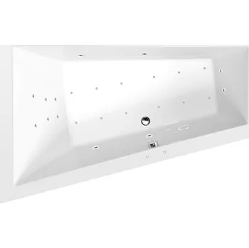 Vana TRIANGL L hydromasážní vana, 180x120x50cm, Attraction Hydro-Air, chrom