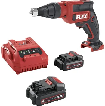 FLEX DW 37 12-EC/2.5 Set, Aku šroubovák na sádrokarton 12 V 2x 2,5 Ah + příslušenství
