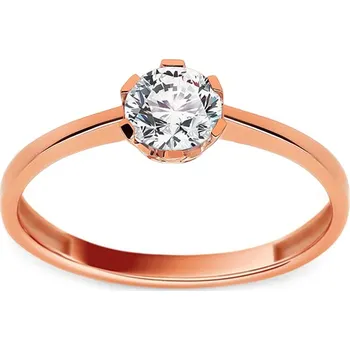 Prsten Solitér z růžového zlata se zirkonem Kayden, 14K IZ19445RB + dárkové balení LUXUS zdarma