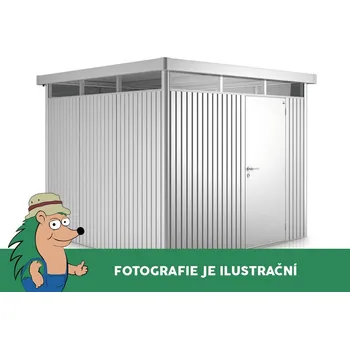 Zahradní domek Domek na nářadí Biohort HIGHLINE H5, stříbrná, jednokřídlé dveře BH83060