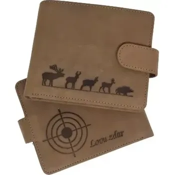 Peněženka Kožená peněženka Lovu zdar se zapínáním (Myslivecká peněženka)