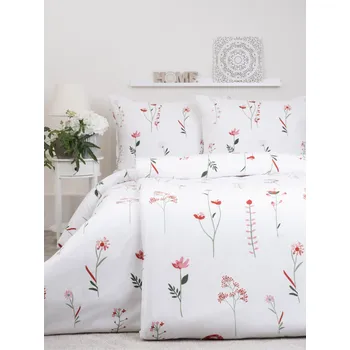 Povlečení Francouzské flanelové povlečení - Vlčí máky bílé