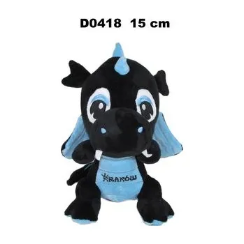 plyšák Smok "Kraków" czarny niebieski 15cm