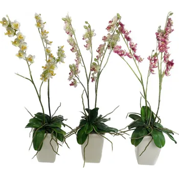 umělá květina Nohel Garden Orchidej v květníku umělá 2 výhony 65cm