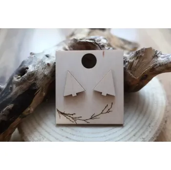 Šperk Dřevěné náušnice stromky přírodní (Dřevěné náušnice)