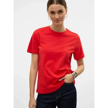 Dámské tričko Vero Moda dámské basic triko Paulina červené Velikost: XS