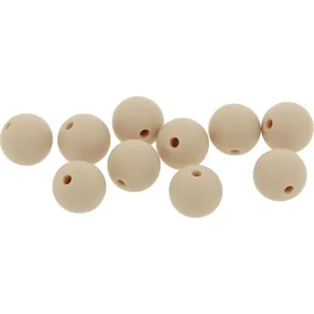 Dětské navlékací korálky Natana silikonové korálky tělově hnědá 12 mm 10 kusů