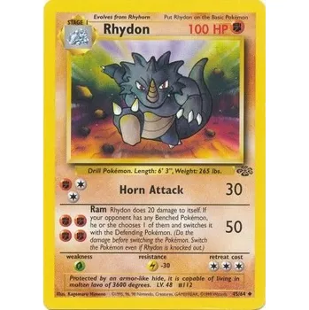 Karetní hra Pokémon JU 45/64 Rhydon - Jungle Stav: Excellent