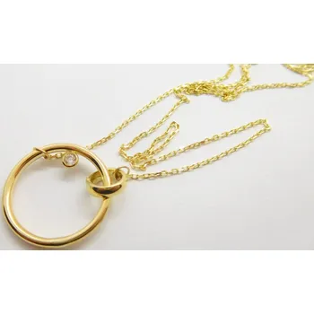 Řetízek Klenoty Budín Zlatá souprava ze žlutého zlata s kruhem a zirkonem 585/2,24gr 42+3cm H4034 (Klenoty Budín Zlatá souprava ze žlutého zlata s kruhem a zirkonem 585/2,24gr 42+3cm H4034)