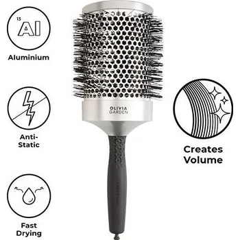 kartáč na vlasy Olivia Garden Blowout Classic Silver 85mm Foukací kartáč