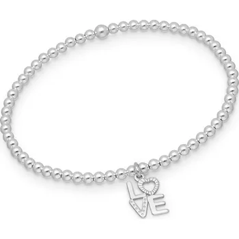 Náramek Prstýnkárna Stříbrný kuličkový náramek LOVE