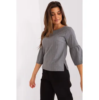 Dámská halenka Lakerta Šedá a světle růžová pruhovaná halenka Velikost: 36