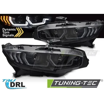 Přední světlomet PŘEDNÍ SVĚTLO ČERNÉ DRL SEQ pro HONDA CIVIC X 16-21