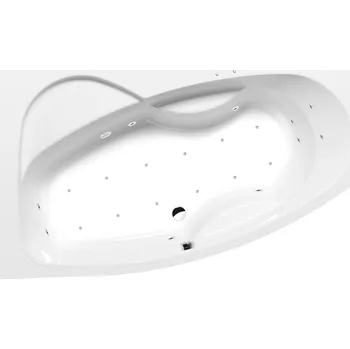 Vana MAMBA L hydromasážní vana, 170x100x44cm, Active Hydro-Air, chrom