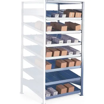 Dílenský regál META Regál se šikmými policemi, 120 kg, 2000 x 1000 x 500 mm, přídavný