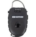 svinovací lankový zámek RETRACTABLE COMBINATION LOCK, OXFORD (délka 0,75 m, tl. 2,4 mm, černý)