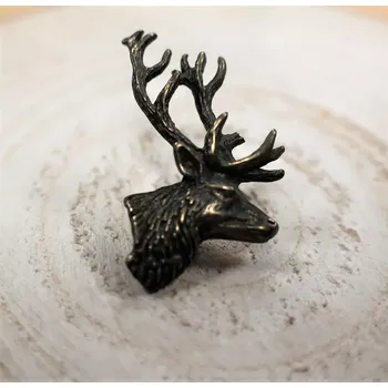 Odznak - jelen hlava zlatá (Myslivecká ozdoba)