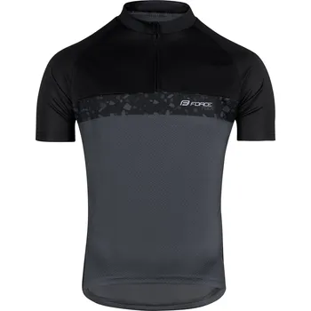 cyklistický dres FORCE Dres FORCE ROCK krátký rukáv, šedo-černý