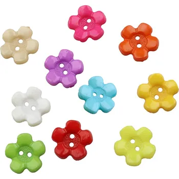 Knoflík Pro Háčkování Knoflíky kytička, 14 mm, balení 10 ks, mix barev