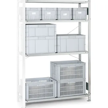 Dílenský regál META Kovový regál CLIP, 200 kg, 2500 x 1700 x 500 mm, přídavný regál