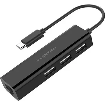 USB hub USB ROZBOČOVAČ USB-C / 3x USB-A 2.0 + ETHERNET RJ45