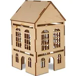 Dřevěná 3D dekorace domečku: 2 okýnka