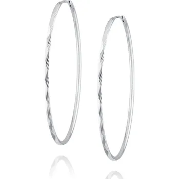 Náušnice NUBIS® Stříbrné náušnice kruhy 40 mm - NB-3517