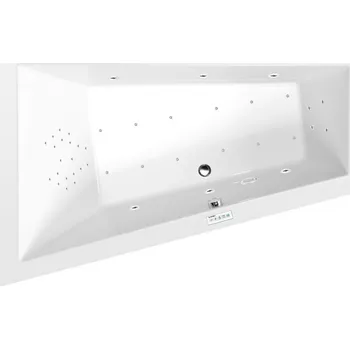 Vana TRIANGL L hydromasážní vana, 180x120x50cm, Highline Hydro-Air, chrom