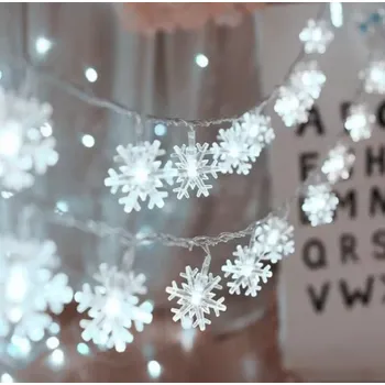 Vánoční dekorace Vánoční LED řetěz - 3 m - 20 LED - SNĚHOVÁ VLOČKA - STUDENÁ BÍLÁ (Značka: HAPPY LIFT)