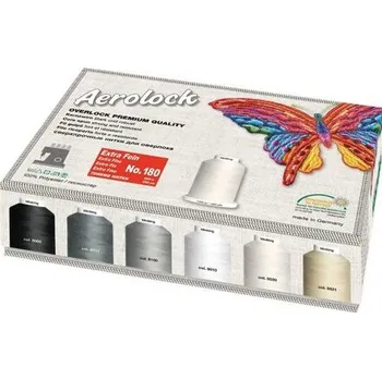 Nit Sada nití PES pro overlocky – Madeira Aerolock 180 (24x2000m)