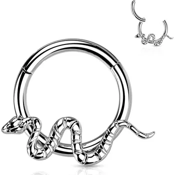 Piercing Šperky4U Segment kruh s hadem - helix / cartilage / tragus piercing TITAN - TIT1162-1208
