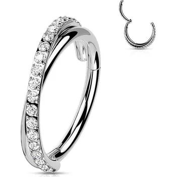 Piercing Šperky4U Segment kruh s překřížením - helix / cartilage / tragus piercing - NS0055-1210