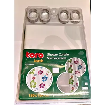 Sprchový závěs Toro Sprchový závěs polyester motiv květy 2B 180 x 180 cm 261660-2B