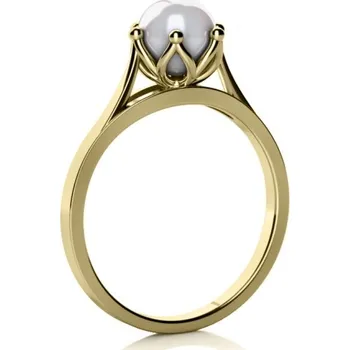 Prsten Couple, Okouzlující prsten Coralia, žluté zlato s perlou, vel. 58, prům. 18.5 mm, 585-45-1-5076.0Z00.0.58.742