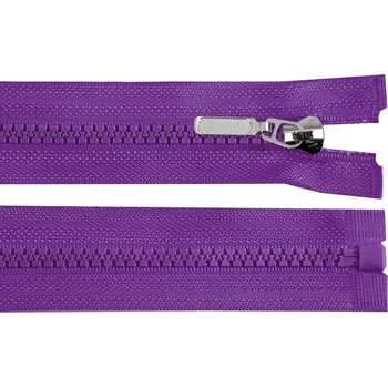 Zip Kostěný zip No 5 délka 80 cm s ozdobným jezdcem, malé, 170 fialová purpura