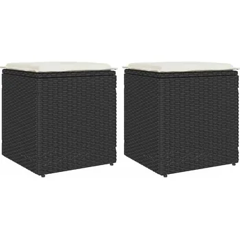 vidaXL Zahradní stoličky s poduškami 2 ks černé 40x40x43 cm polyratan
