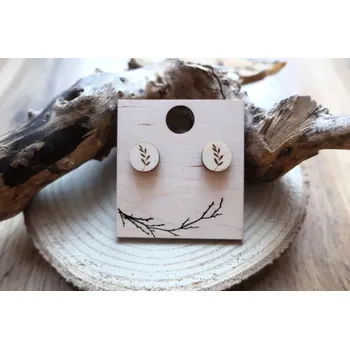 Náušnice Náušnice Olivový list (Dřevěné náušnice)
