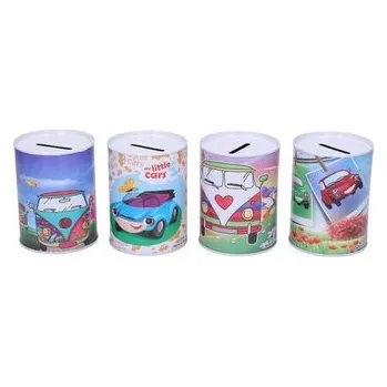 Pokladnička Pokladnička plechová auto mix druhů v sáčku 7,5x10cm