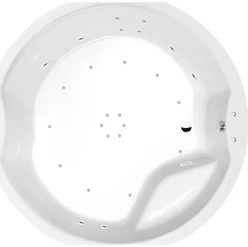 Vana ROYAL ROUND hydromasážní vana, 172x172x49cm, Active Hydro- Air, chrom