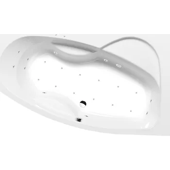 Vana MAMBA R hydromasážní vana, 170x100x44cm, Active Hydro-Air, chrom